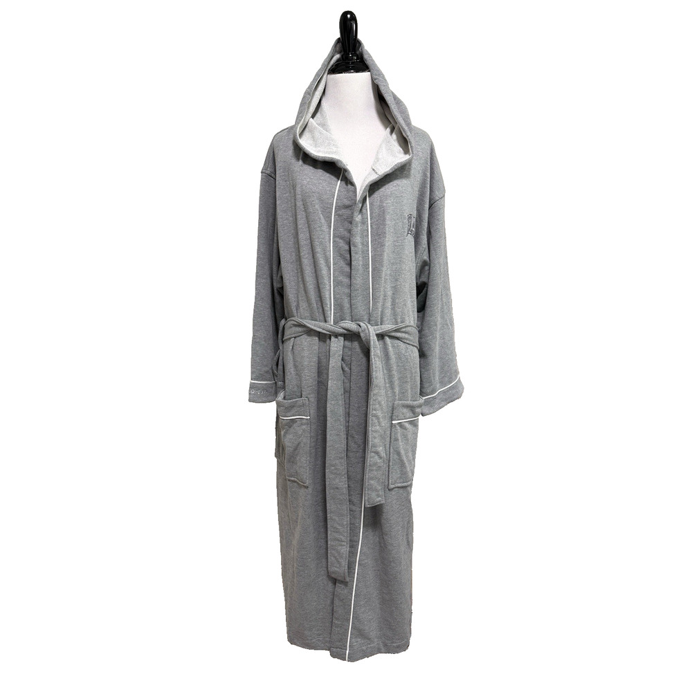 Monarch Cypress x Lucky Owl French Terry Cloth Robe S Gray Spa Hotel Lounge Cozy